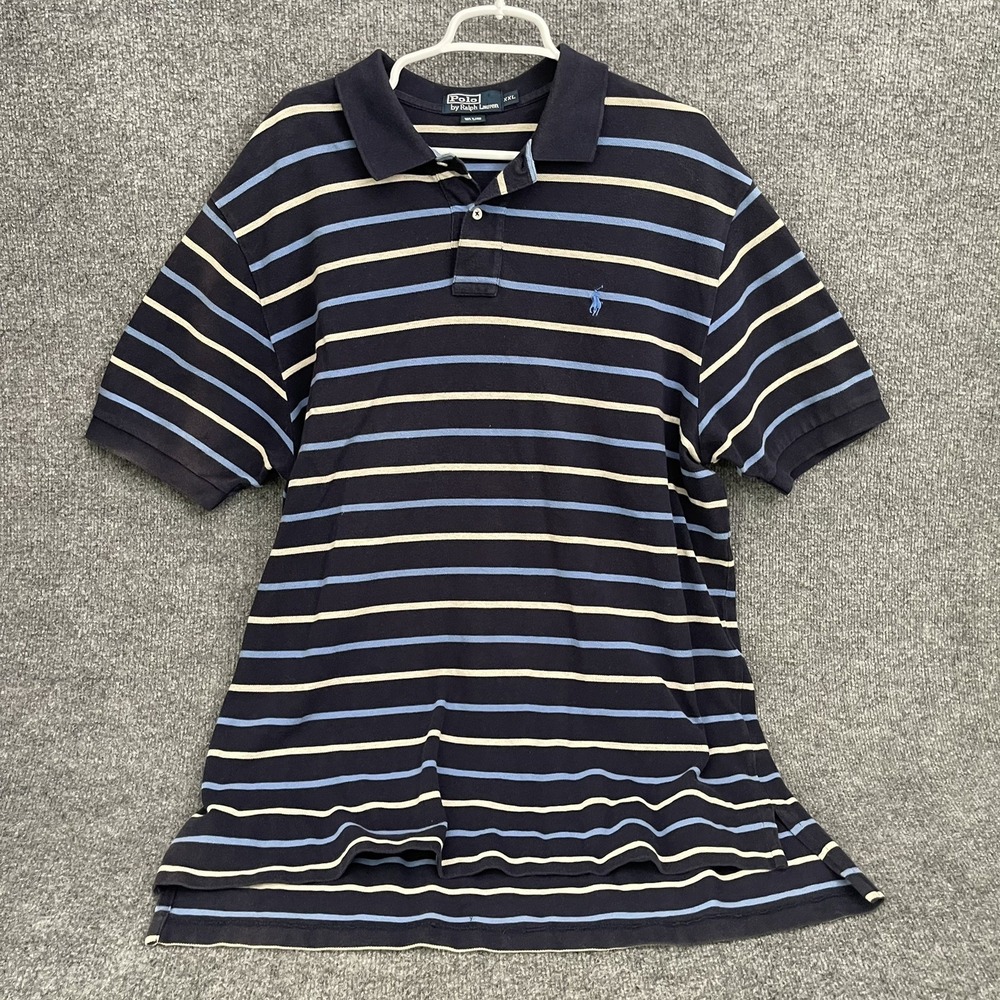Polo Ralph Lauren Performance Classic Fit Striped Golf Polo Shirt XXL Blue